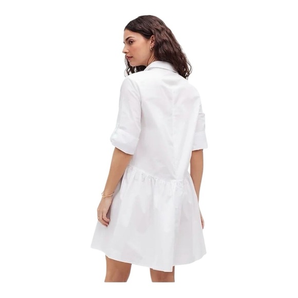Madewell Button-Front Mini Shirtdress in Poplin in Crisp White NEW Size Small - Picture 12 of 12